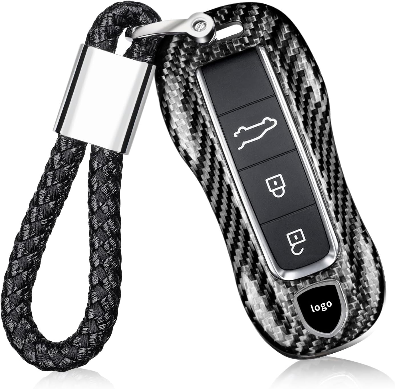 T-carbon Key Fob Cover Compatible with Porsche Cayenne Panamera 2018-2025