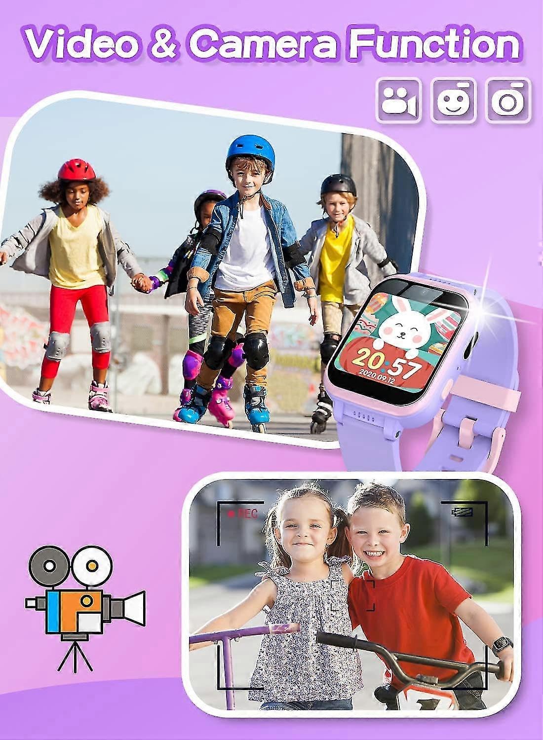 Smartwatch für Jungen und Mädchen, Touchscreen-Digitalkamera-Uhr mit Spielen, Musik-Player, Schrittzähler, Geburtstags- und Weihnachtsgeschenk