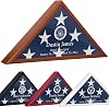 Personalized Case for Burial Flag - Wall Mount Case with Glass Front - Solid Wood Holders for 5x9.5 Feet American Veteran Flag - Brown