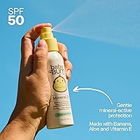 Vista 3 de Baby Bum SPF 50 - Protector solar en aerosol mineral UVA/UVB para cara y cuerpo para piel sensible - Sin fragancia - Tamaño de viaje - 3 oz