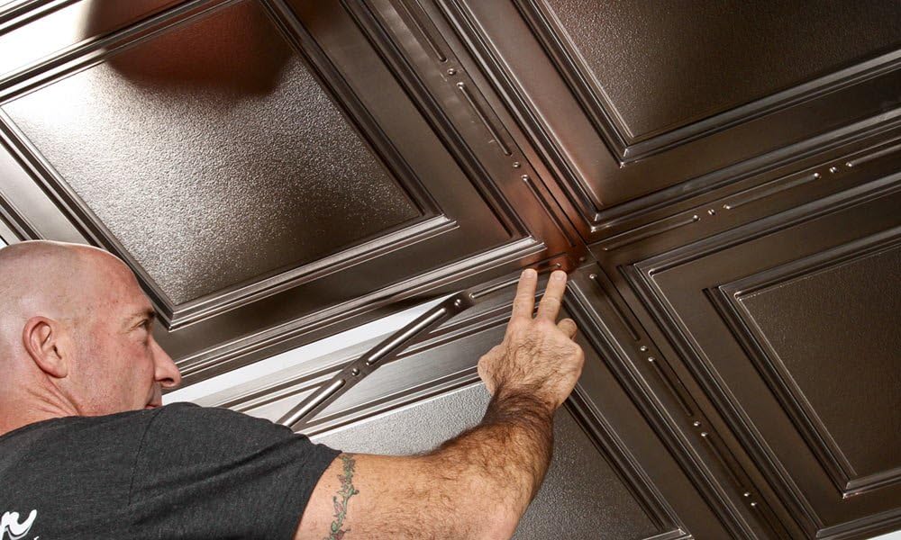 Decorative Grid Strips for Ceiling Tiles (Pack of 25) (Faux Pewter)