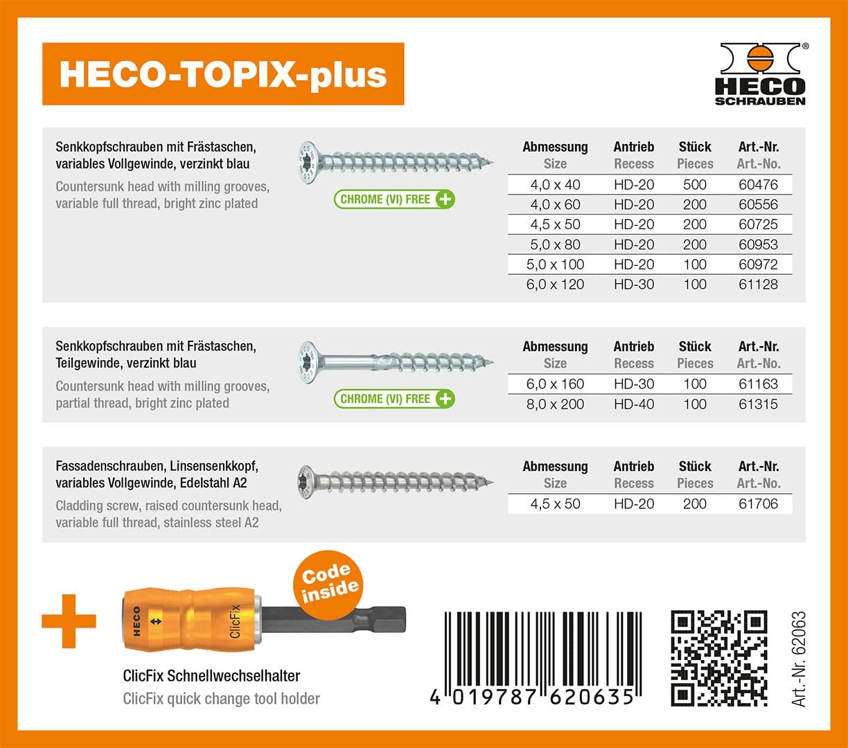 Schrauben Starter-Set Heco-Topix-plus für Zimmerer