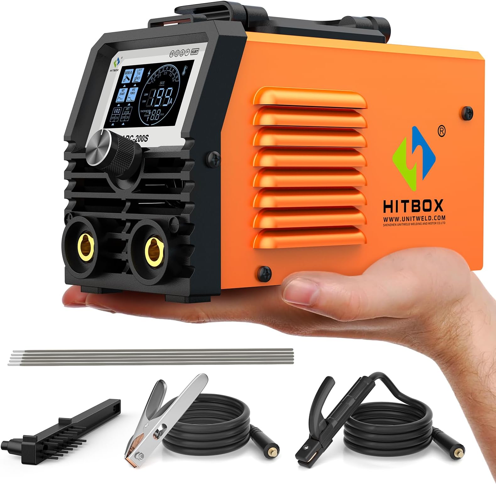 240V Mini ARC Stick Welder, IGBT Inverter Arc Welding Machine with LED Digital Display, Hot Start & ARC Force, Portable Stick Arc Welder for Carbon Steel, Stainless Steel (ARC200S)