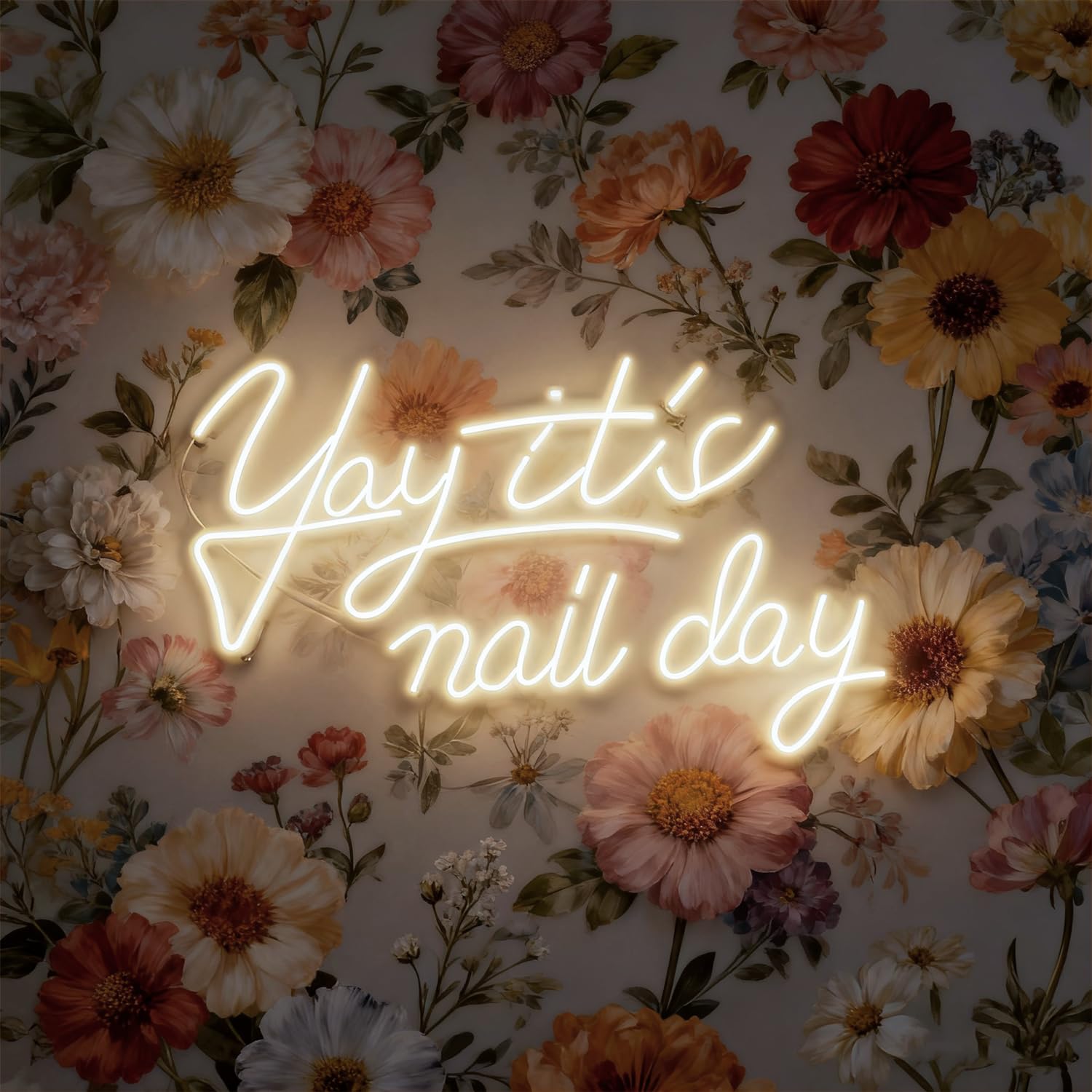 HFHungkeong Yay It's Nail Day Neon Sign,Dimmable Neon Sign for Home Shop Spa Beauty Nails Cosmetic Salon Wall Decor,Nail Room Decor Acessory,USB Powered