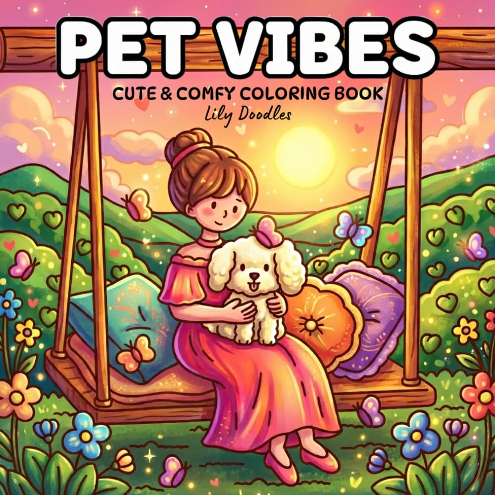 Pet Vibes: A Cute & Comfy Coloring Book Featuring Cozy Moments with Beloved Companions