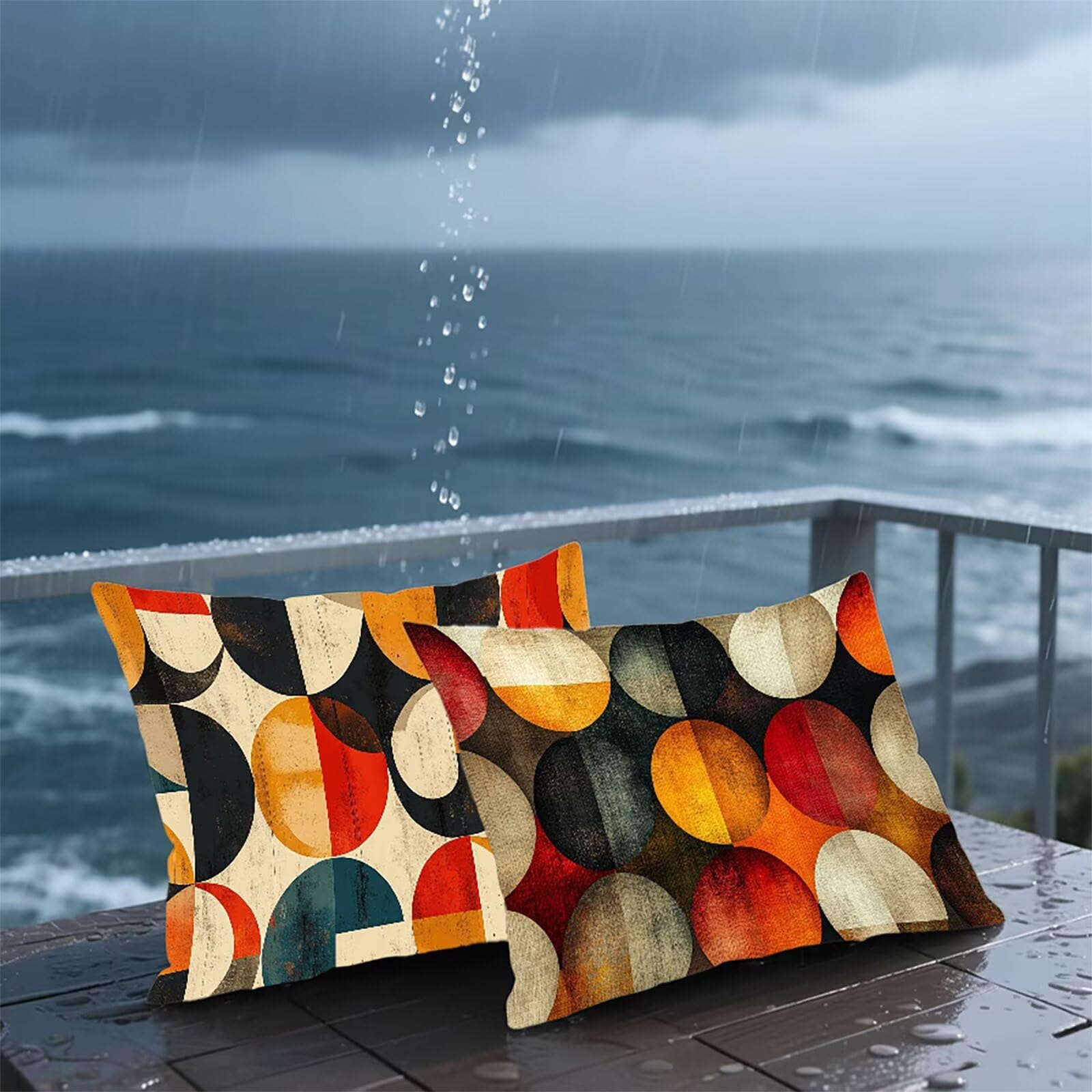 Federe Cuscino 60x80 Set di 2, Geometria Federe Cuscini Divano Lino, Rettangolari Copricuscini 60x80cm Con Cerniera Invisibile, Copricuscino per Camera Letto Casa Decorazioni Regalo, Nordico I-3083