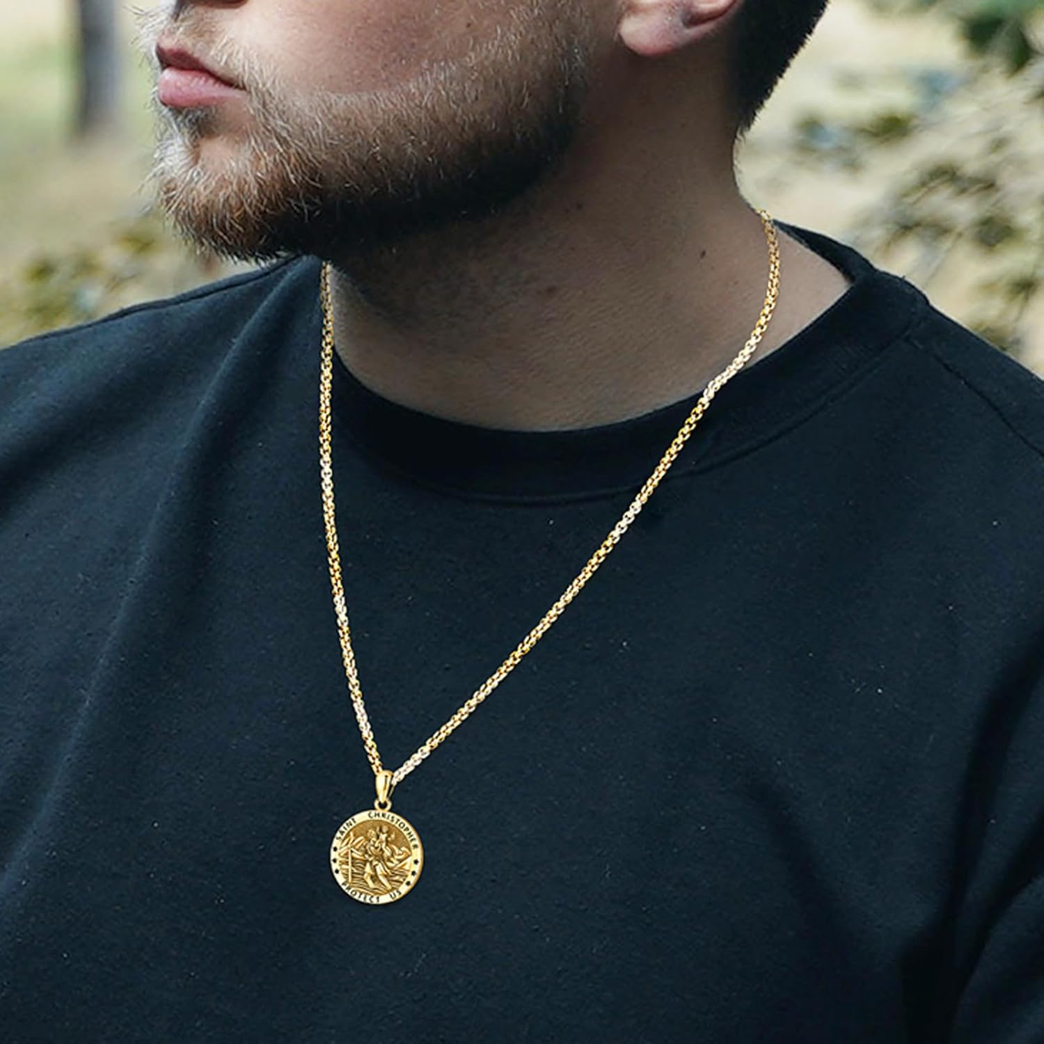 Saint Necklace S925 Sterling Silver Patron St Amulet Medal Protection Pendant Jewelry for Men Women - Image 5