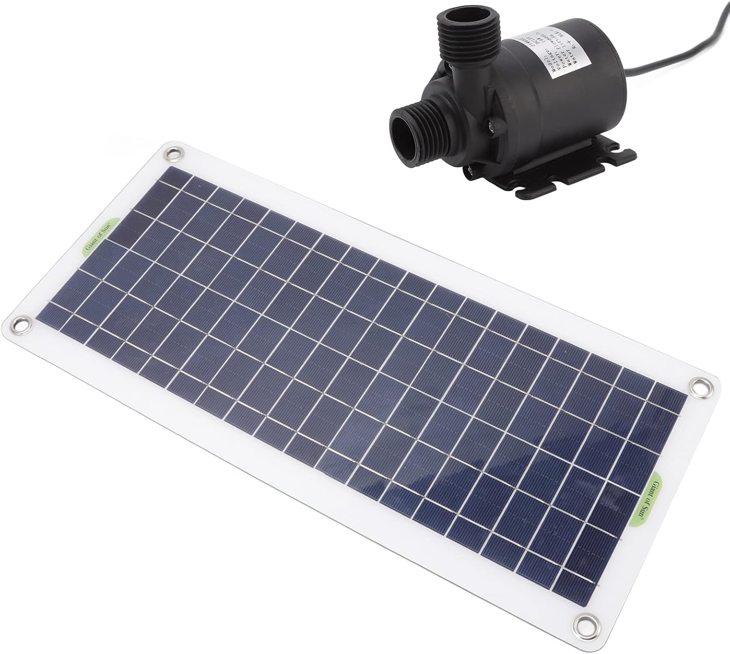 30W Polysilicon Solar Panel, Water Pump Kit Fountain High for Sun Powered Pond Hydroponics