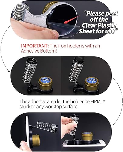 Miniatura 8 de YIHUA 947-III Kit de soldador manual con tapete de reparación electrónica M180 de 17.32 x 12.20 pulgadas con soporte para hierro, kit de limpieza de