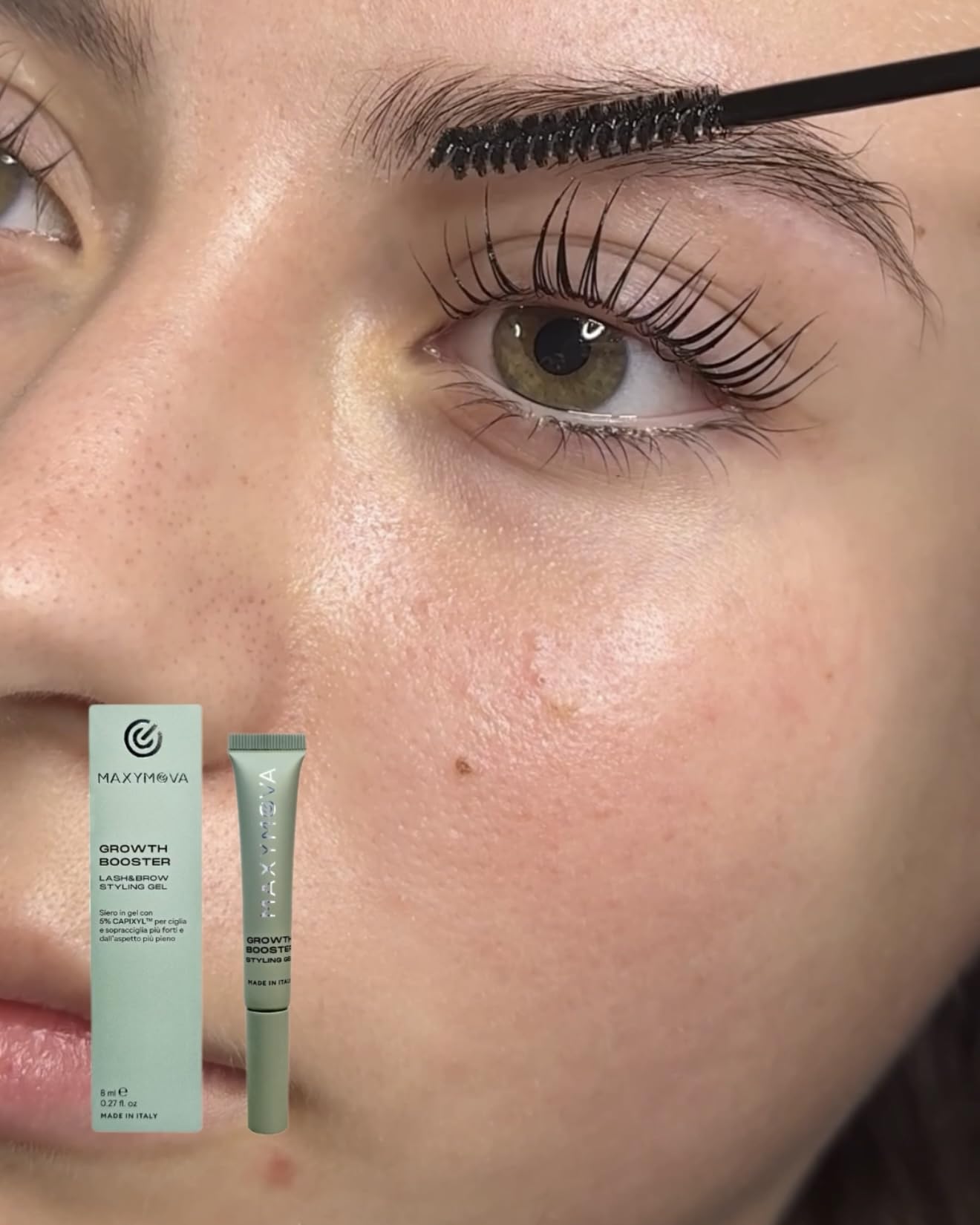 MAXYMOVA Growth Booster – Gel Siero Avanzato Ciglia e Sopracciglia con 5% Capixyl™ per ciglia e sopracciglia più forti e dall'aspetto più pieno e per fissare la curvatura dopo la Laminazione.