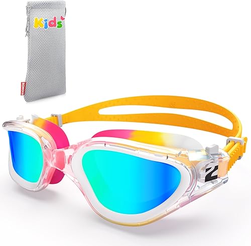 Miniatura 10 de ZIONOR G1MINI MIX - Gafas de natación para niños, con bloques de color, polarizados, sin fugas, antiniebla, para niños (3-14) N