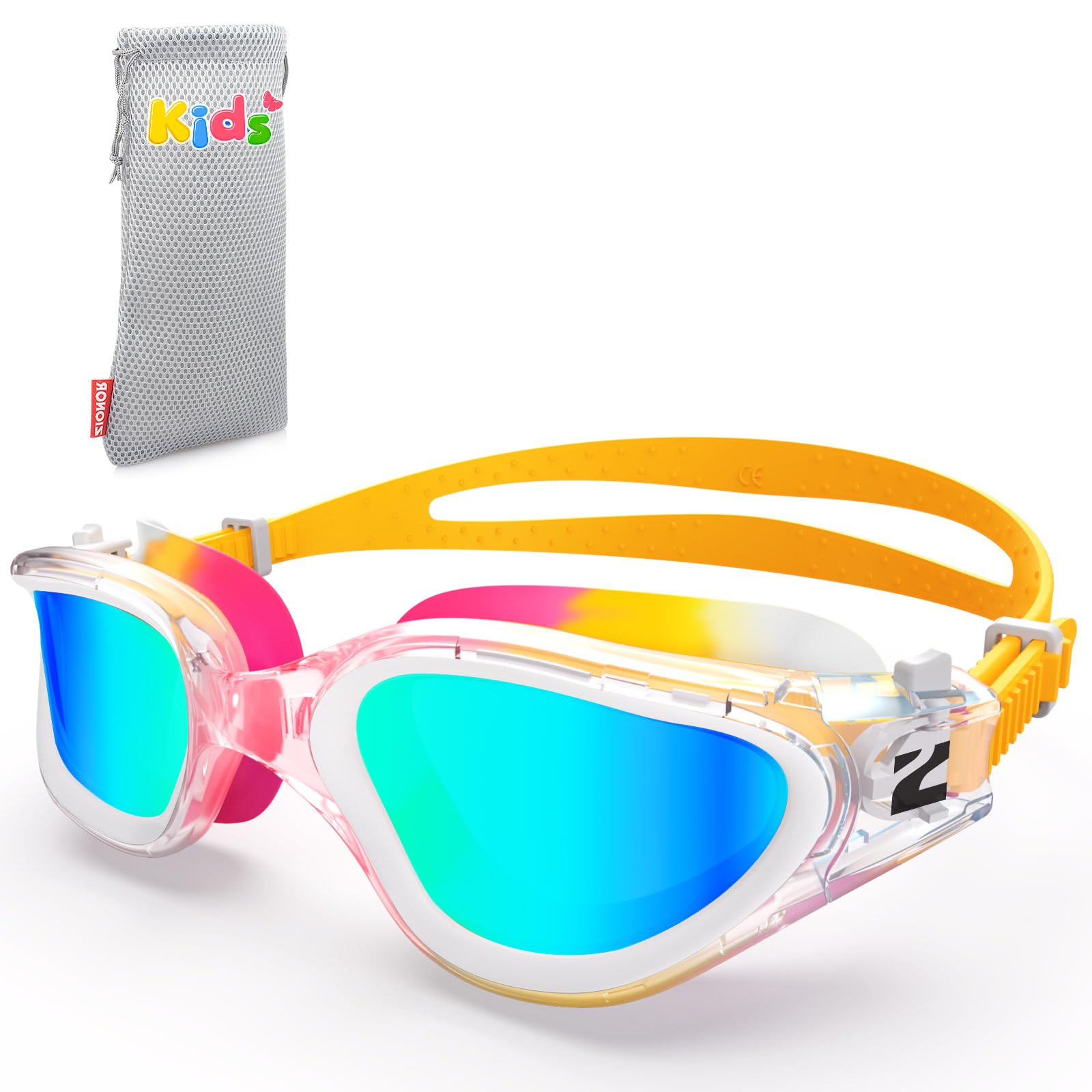 ZIONOR Schwimmbrille Kinder, G1MINI ULTRA Polarisiert Komfortabel Kinder Schwimmbrille, Anti Nebel UV-Schutz Schwimmbrille für Mädchen und Jungen (Jahre 3-14)