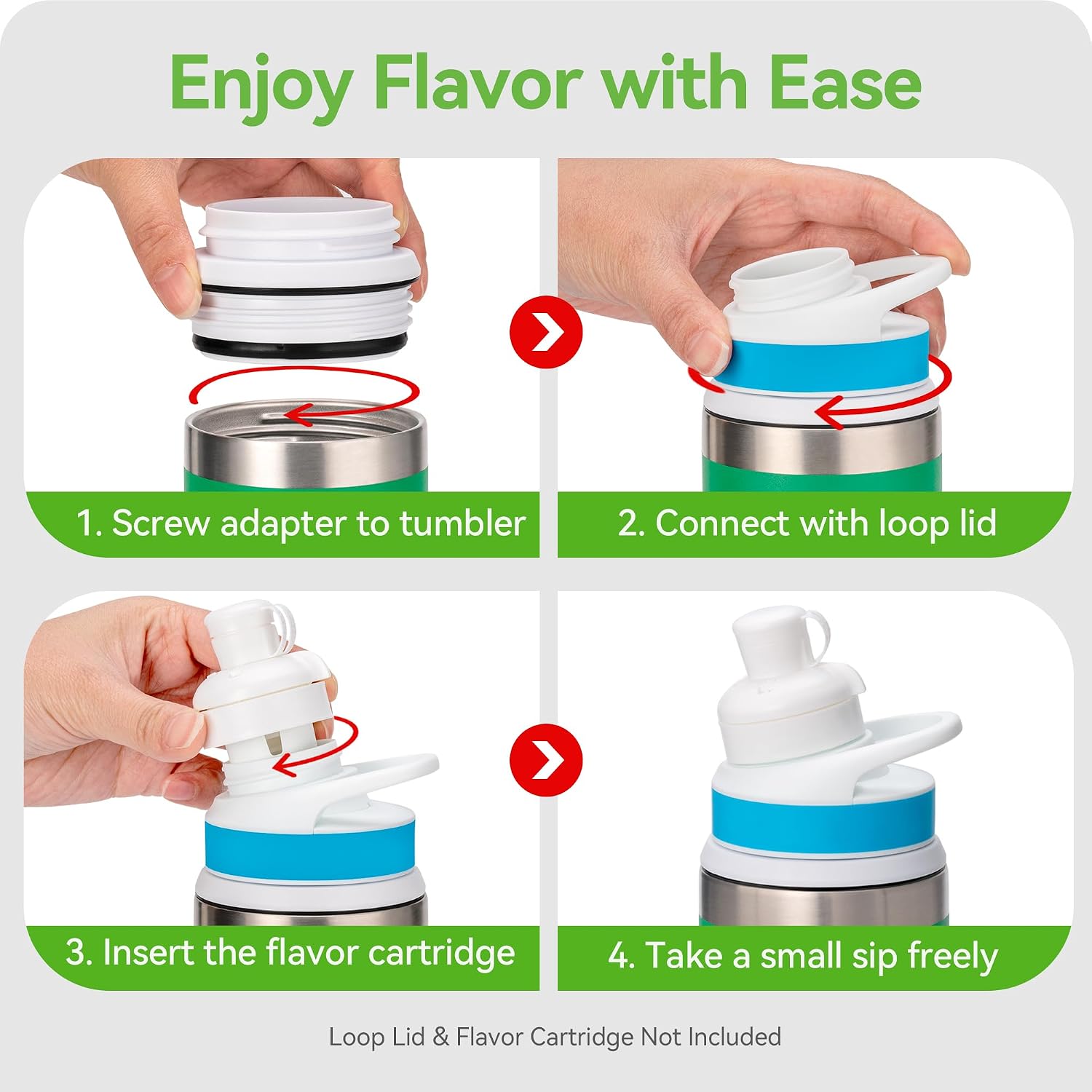 Snowfall Flavors Cartridge Adapter for YETI 12, 18, 26, 36, 46, 64 OZ Rambler Bottle, YETI Rambler Adapter Compatible with Cirkul, BPA Free, Food Grade Silicone