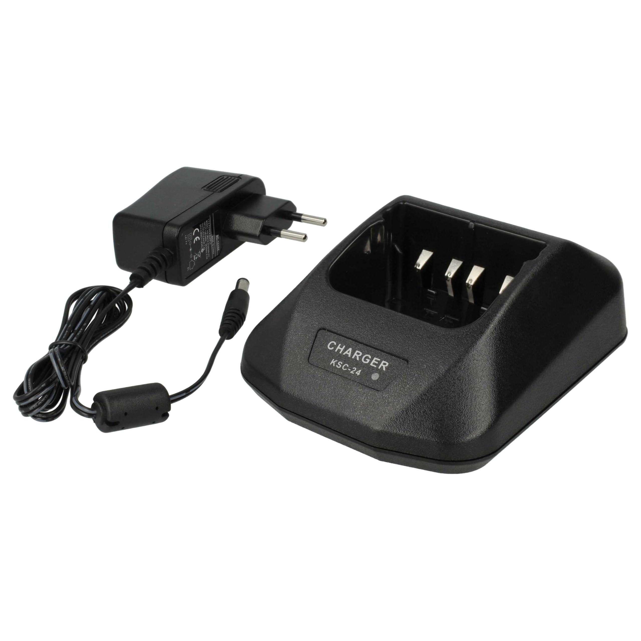 vhbw Chargeur Compatible avec Kenwood KNB-52N, PB-43N, PB-43H Batteries de Radio - Socle + Prise, 9,4 V, 0,4-0,8 A