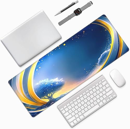 Miniatura 7 de Alfombrilla de mouse para juegos Fog Misty Forest, alfombrilla de escritorio grande extendida, bordes cosidos, alfombrilla de mouse de 0.118 in de