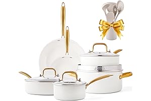 Elegant and Durable 16-Piece Granite Cookware Set