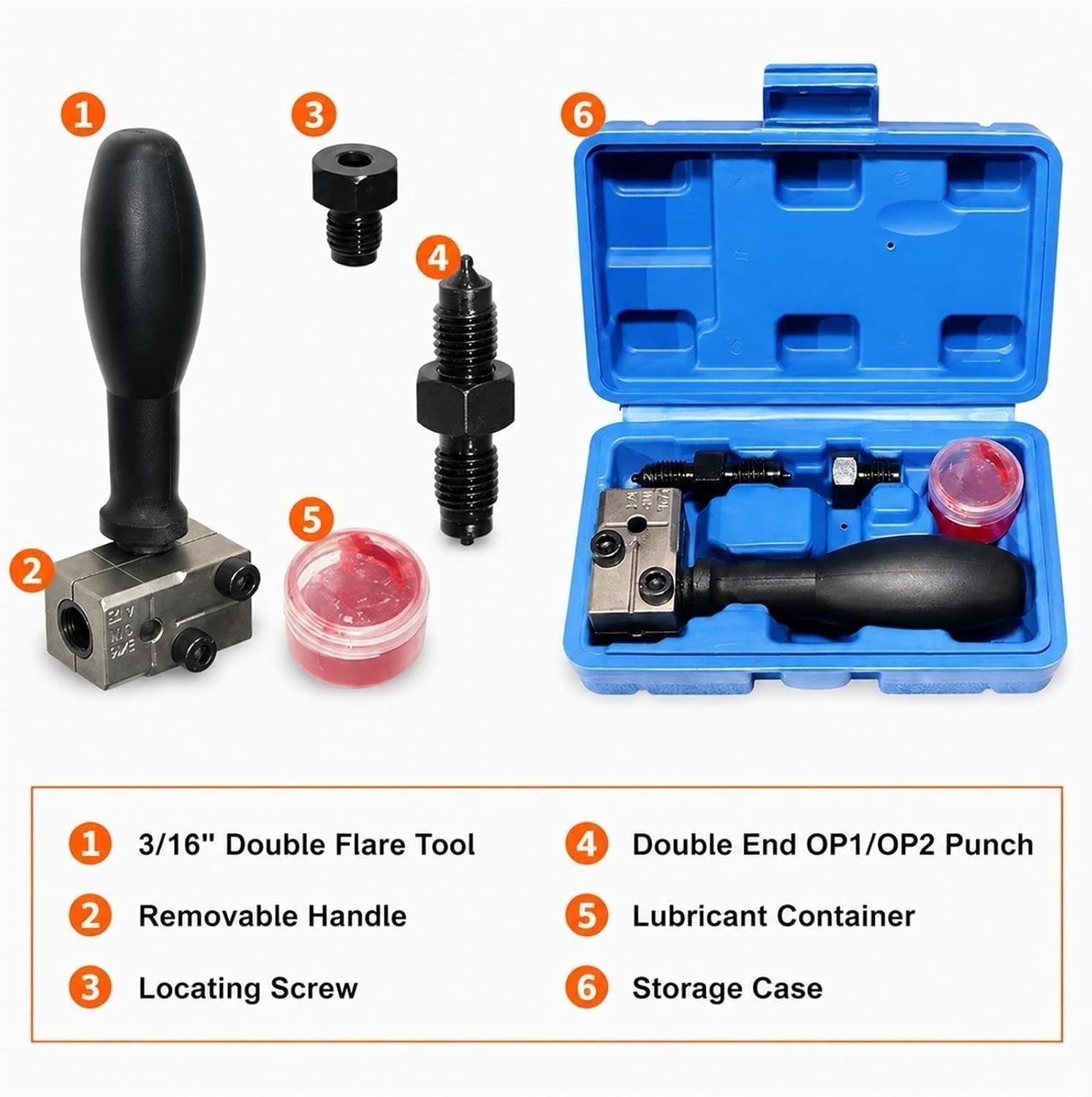 Universal Car Brake Line Flaring Tool Kit, Heavy Duty Manual Flaring Tools