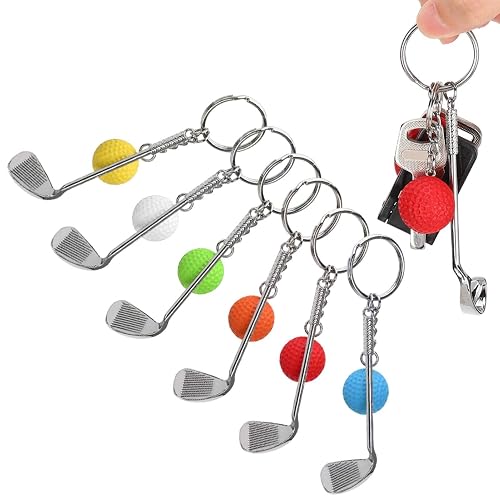 Pssopp 6pcs Mini Racket Ball Pendant Keychain, Key Ring and