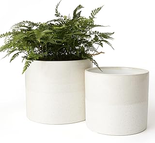 Sponsored Ad - Ceramic Flower Pots for Indoor, Plant Pot Set of 2, 6.4+ 5.3 Inch Plants Planter with Textured Speckle Patt...