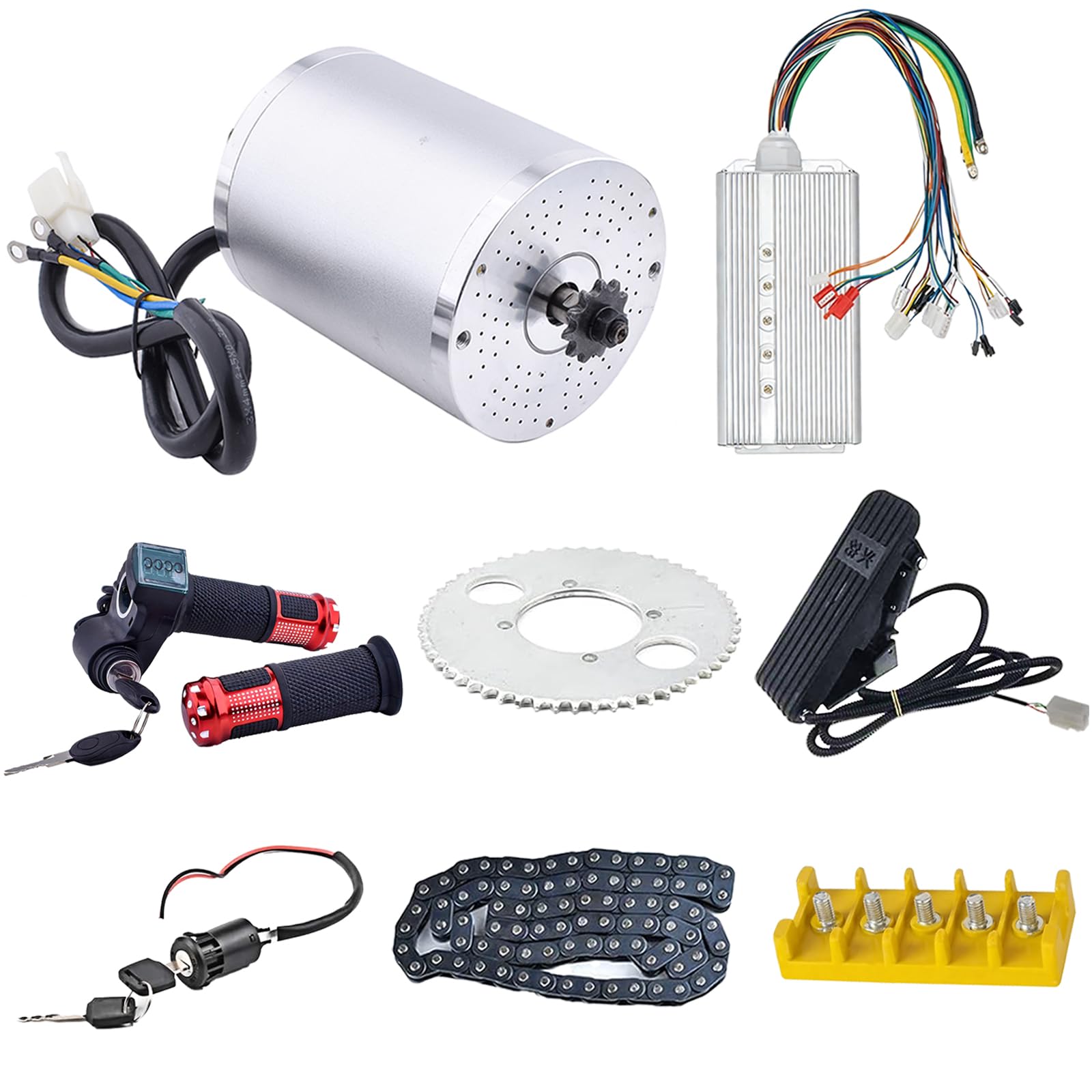 48V Motor Kit 1000W Electric Brushless DC Motor Kit 3500RPM Go Kart Electric Motor 5.1N.M Electric Dirt Bike Motor No Bracket BLDC Motor for Electric