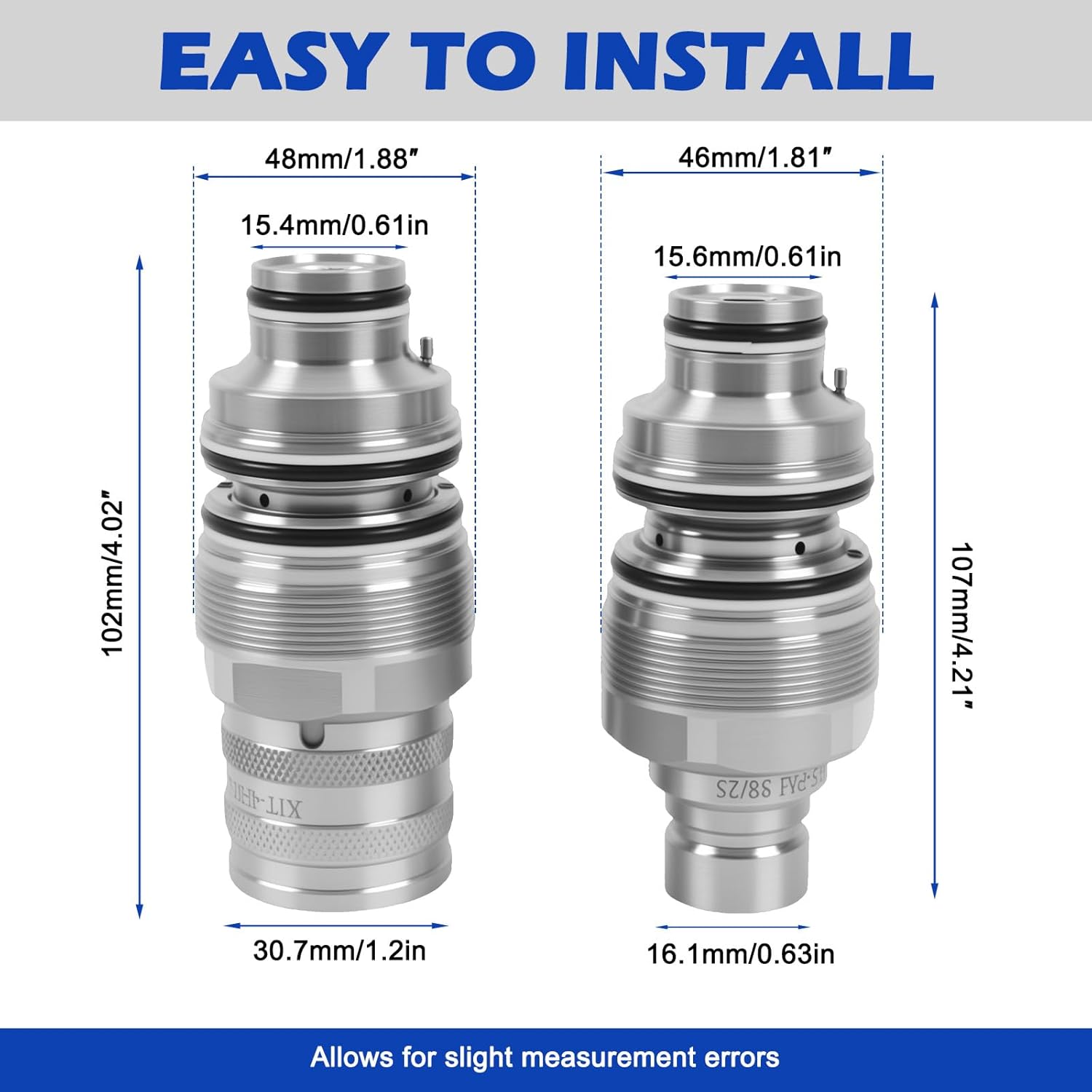 SINOCMP 6679837 6680018 Male & Female Flat face Hydraulic Couplers Φ46mm, Hydraulic Quick Connect Fittings Compatible with Bobcat T140 T190 T250 T450 753 763 773 A220 A300 A770 S130 S150 Ect
