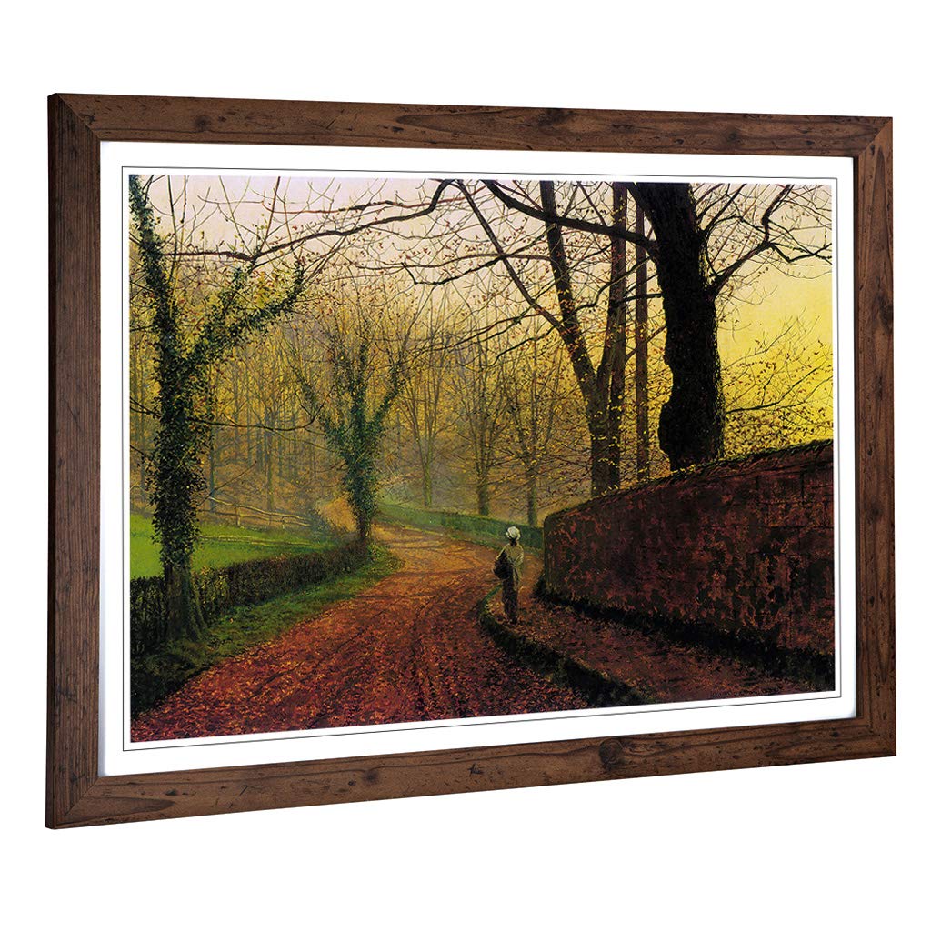 John Atkinson Grimshaw Stapleton Park Framed Wall Art Print A2 Walnut