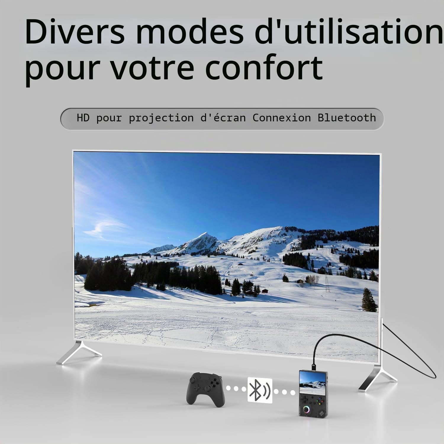 RG40XX V Console de jeu rétro, portable, avec mémoire de 64 Go, écran IPS 4,0" et système de jeu rétro Linux OS avec batterie de 3200 mAh, noire