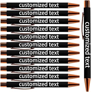 Customized personalized batch - Customized with name/logo - Laser engraving - Metal ballpoint pen - Business office gifts (Black,300)