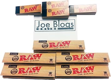 5 Packs of Original RAW Classic King Size Papers with 4 RAW Roach Tips by Joe Blogs