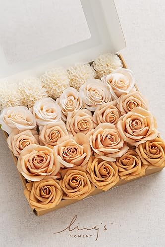 Miniatura 9 de Ling's Moment Flores artificiales de seda falsas, rosas de espuma de flor de pascua, combo de gardenia sintética para bricolaje, ramos de boda,