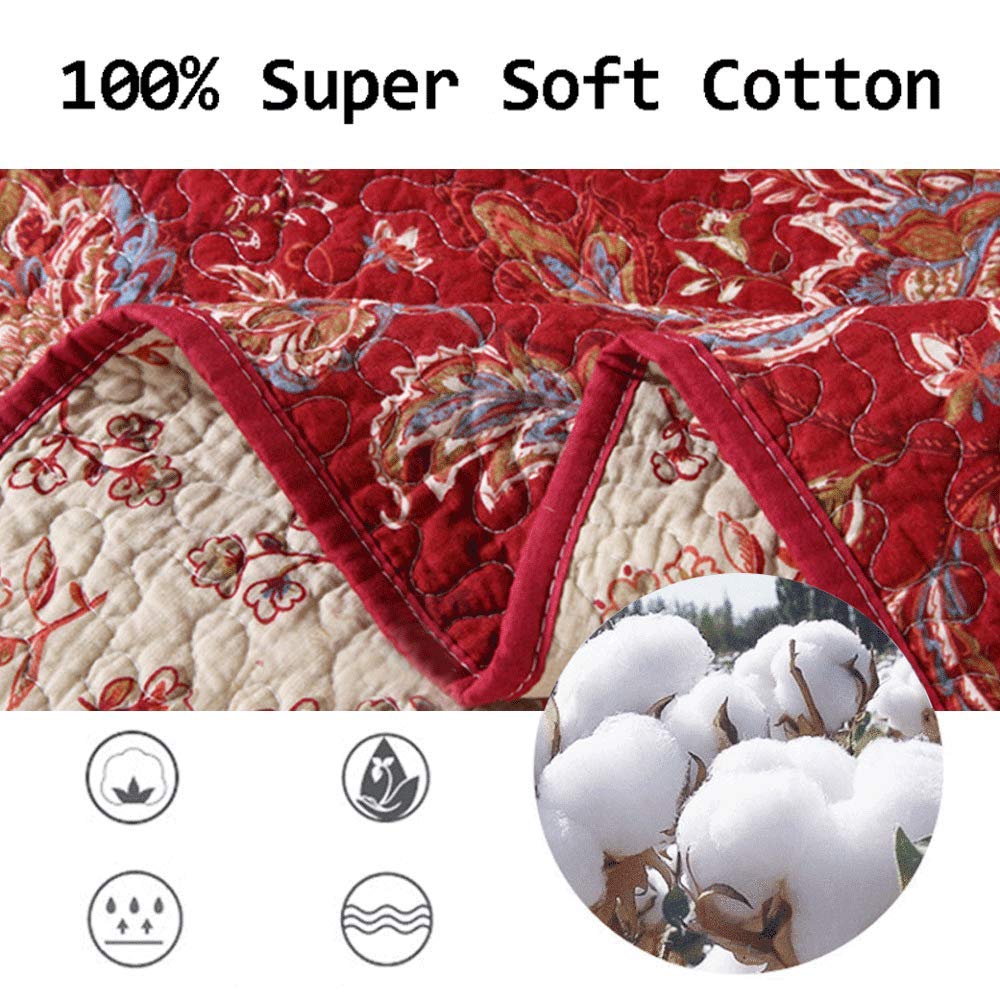 Decoración Del Hogar Colcha Bouti Elegante Floral Bordada Cubrecama 100% Algodón Ropa De Cama 3 Piezas Edredones De Aire Acondicionado Con 2 Fundas De Almohada (50x70 Cm),Grey-Queen:230X250CM