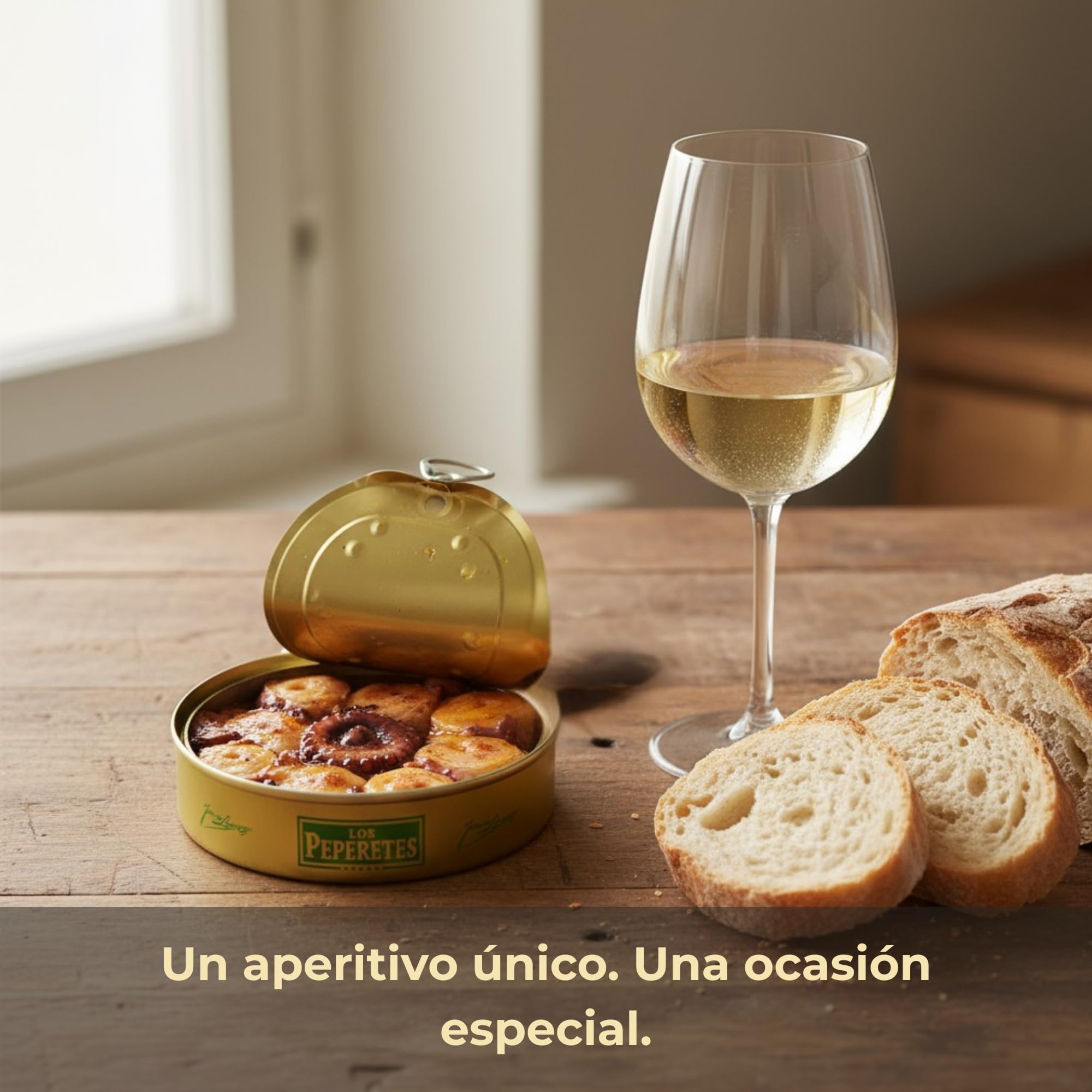 LOS PEPERETES Pack Gourmet Marisco Gallego con Vino Terras Gauda | Pulpo al Pimentón ×2 · Zamburiñas ×2 · Sardinillas a la Gallega ×2 | Lote Delicatessen Premium