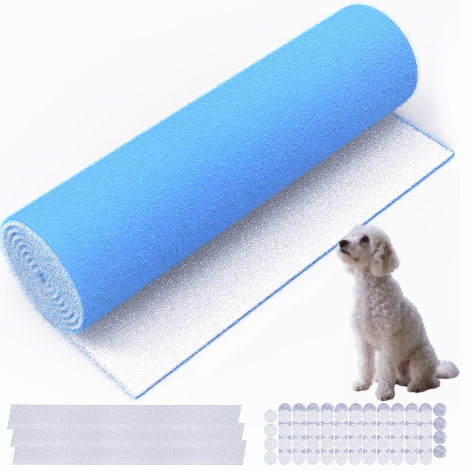 Luftfilter 45,7 x 308,5 cm, zuschneidbar, MERV 8 elektrostatische Luftfilterrolle, blaue und weiße Entlüftungsfilter für Zuhause, Boden, Wohnmobil, Klimaanlage, Decke, Kühlung, HVAC-Ofenentlüftung usw