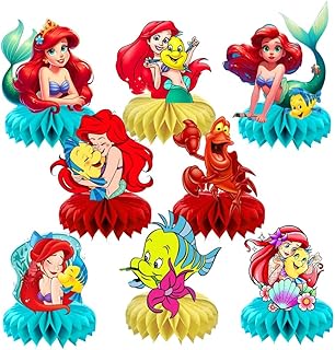8Pcs Mermaid Table Centerpieces Birthday Party Supplies Double Side Table Decorations for Girls Party Decorations