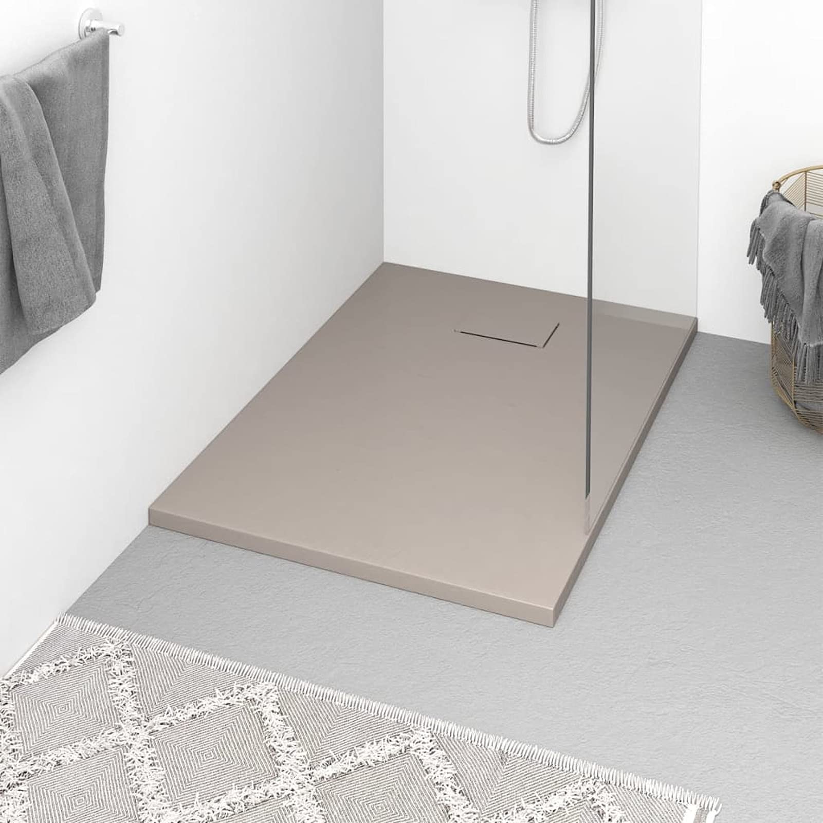 ARKEM Plato de Ducha SMC marrón 100x70 cm Cabina De Ducha Alfombrilla De BañO