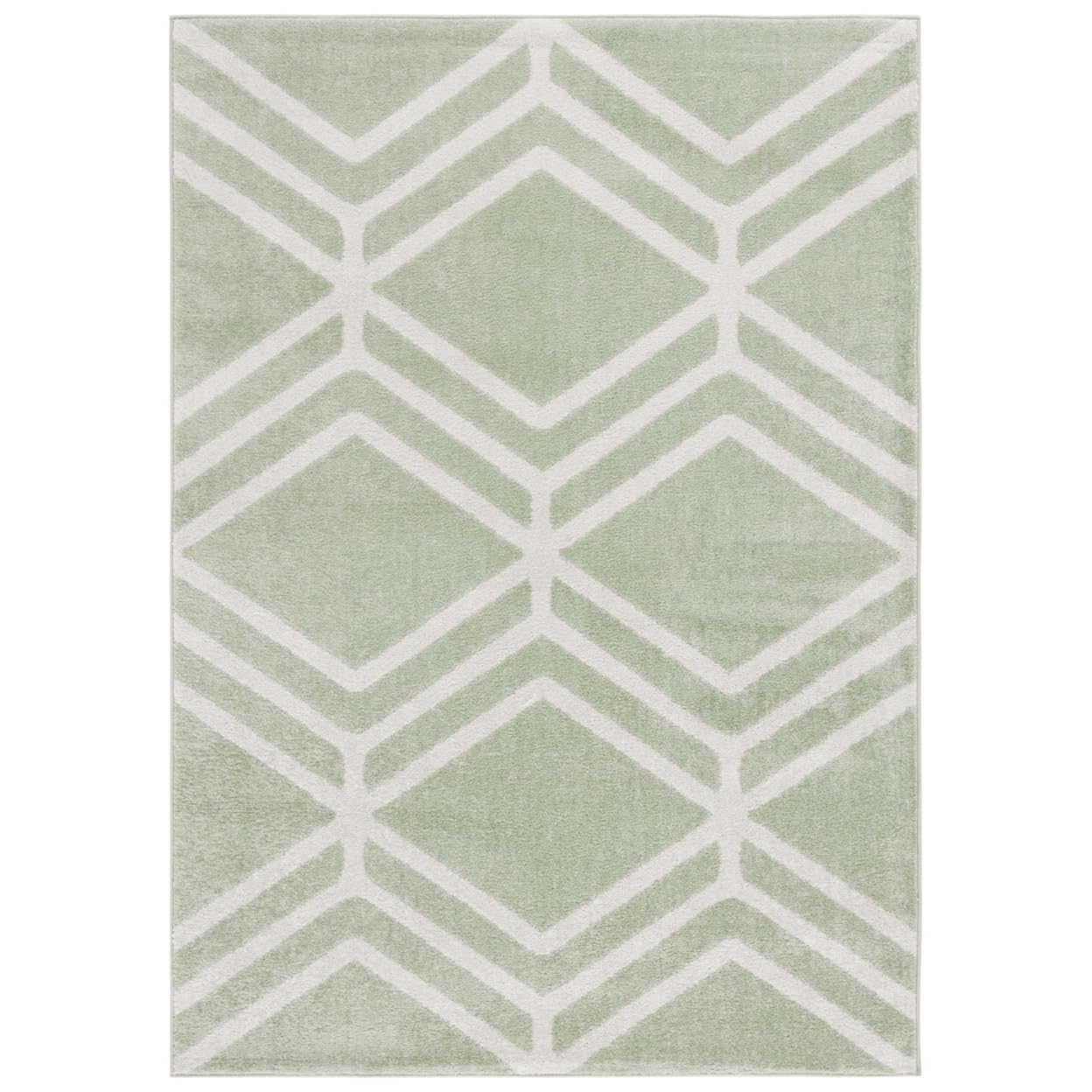 SAFAVIEH Adirondack Collection Accent Rug - 3' x 5', Sage & Ivory, Modern Geometric Distressed Design, Non-Shedding & Easy Care, Ideal for High Traffic Areas in Foyer, Living Room, Bedroom (ADR253W)