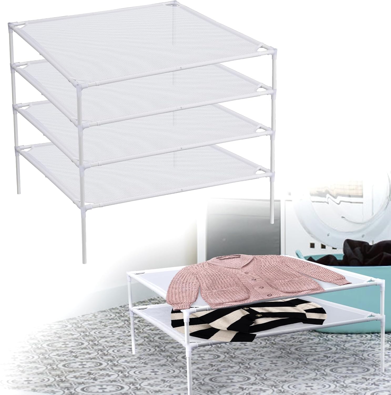 4Pack Sweater Drying Rack Stable Mesh Clothes Drying Rack
