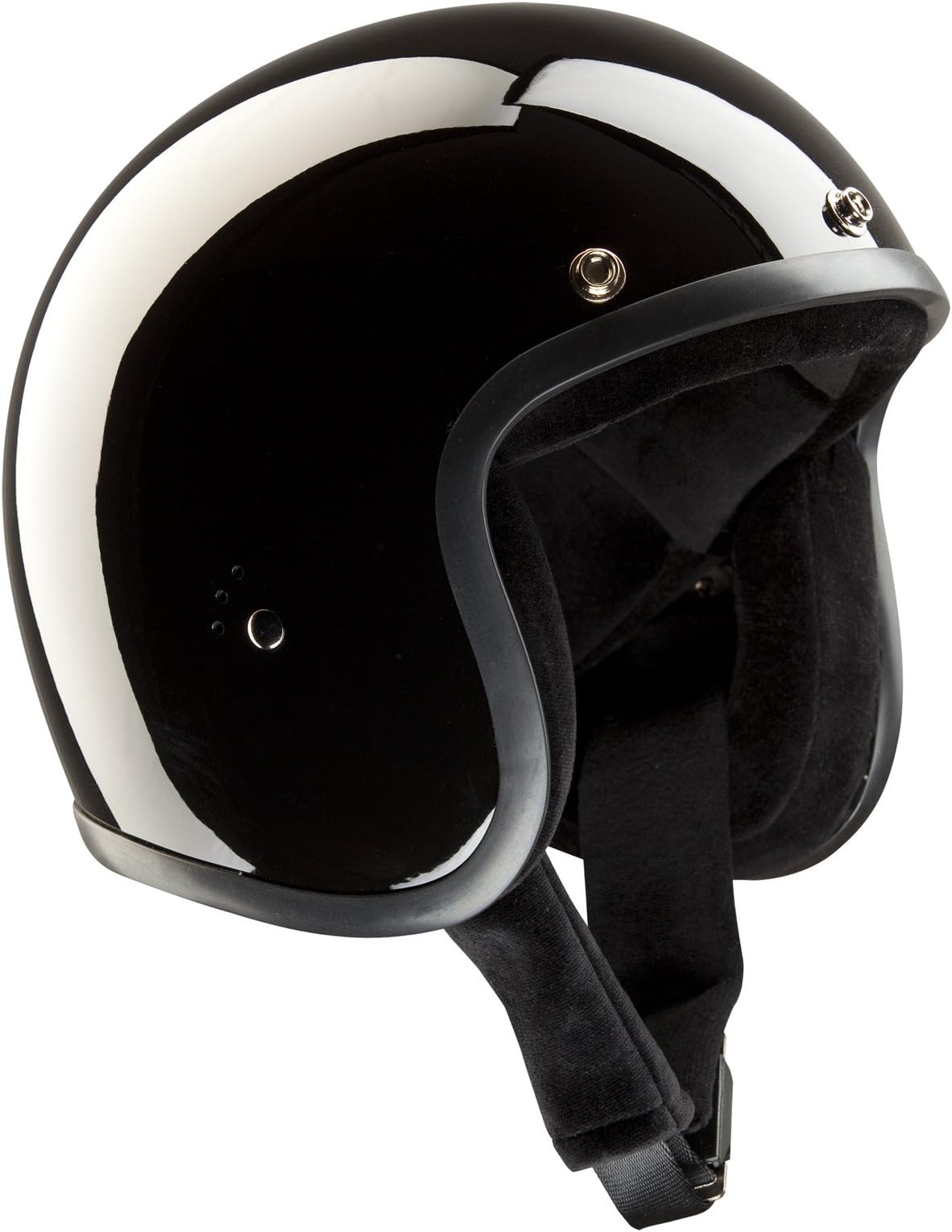 Bandit Jet Helmet - Glossy Black Motorcycle Helmet, Color:glossy black;Size:M(57-58cm)