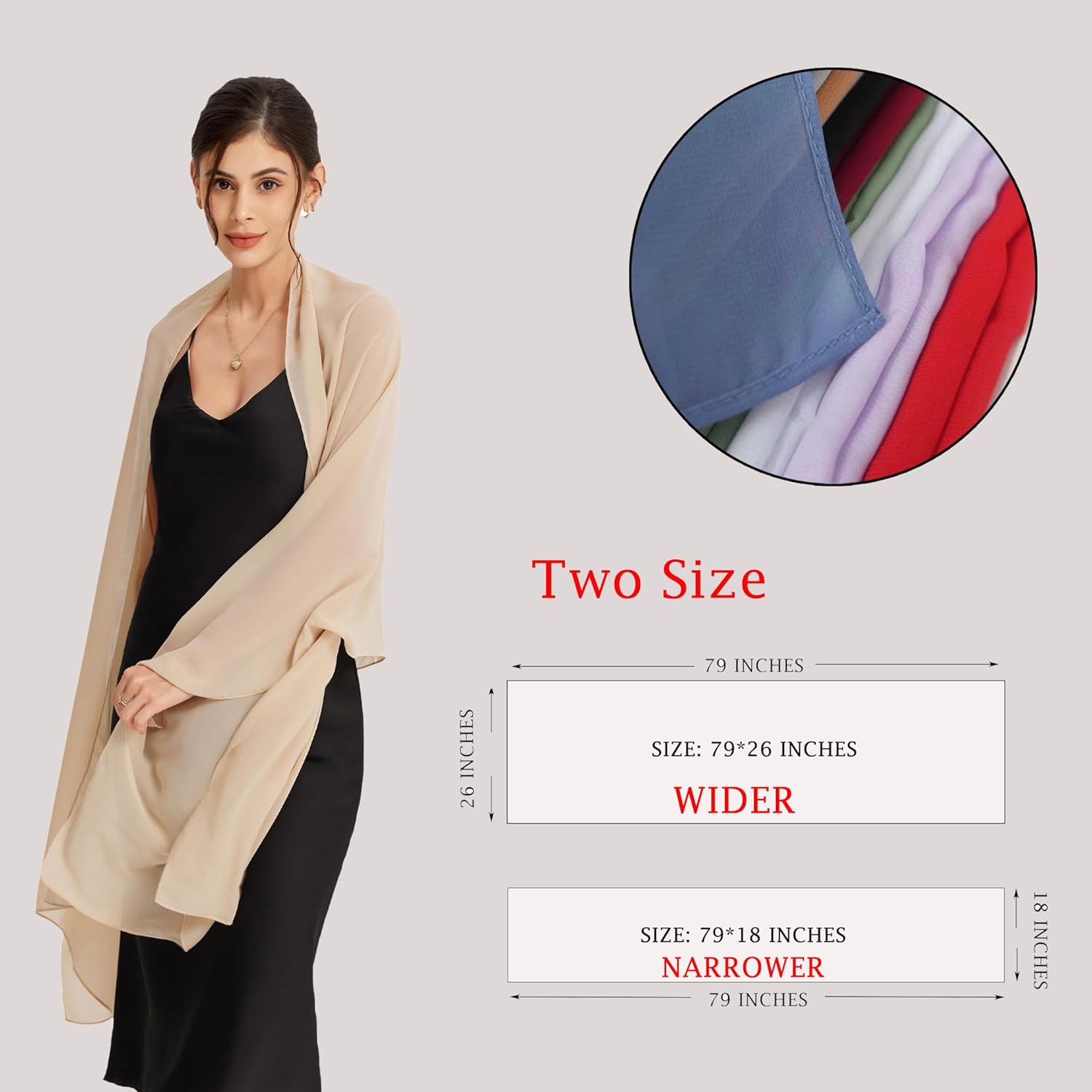 Shawls and Wraps for Evening Dresses Sheer Chiffon Women Elegant Soft Silky Wraps Wedding Bridal Scarf - Image 3