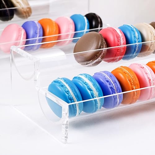 Miniatura 3 de Bandeja transparente de 8.7 pulgadas para servir galletas, bandeja transparente de macarrón, soporte rectangular para bandejas de servir, bandeja de