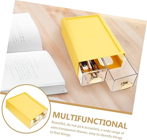 Miniatura 9 de Cabilock Caja amarilla de suministros de papelería para lápices estuche de condimentos bolsa de cosméticos transparente de escritorio oficina