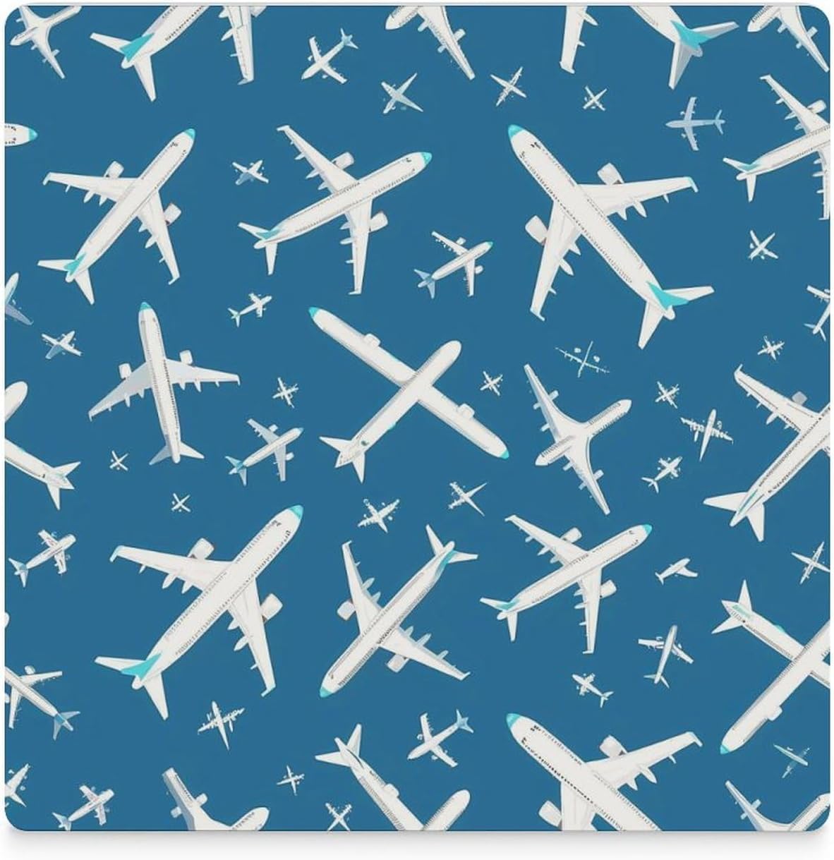 Plane Aircraft Airplane Jet Coaster for Drinks Square Ceramic Table Coasters Stone Mat Crafts 4PCS Home Kitchen Decor