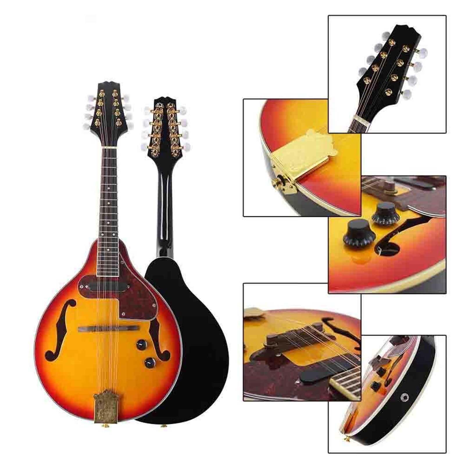 Mandolina Profesjonalny Instrument Instrument Strunowy Elektryczna Mandolina Gitara Ośmiostrunowa Kompletny Zestaw