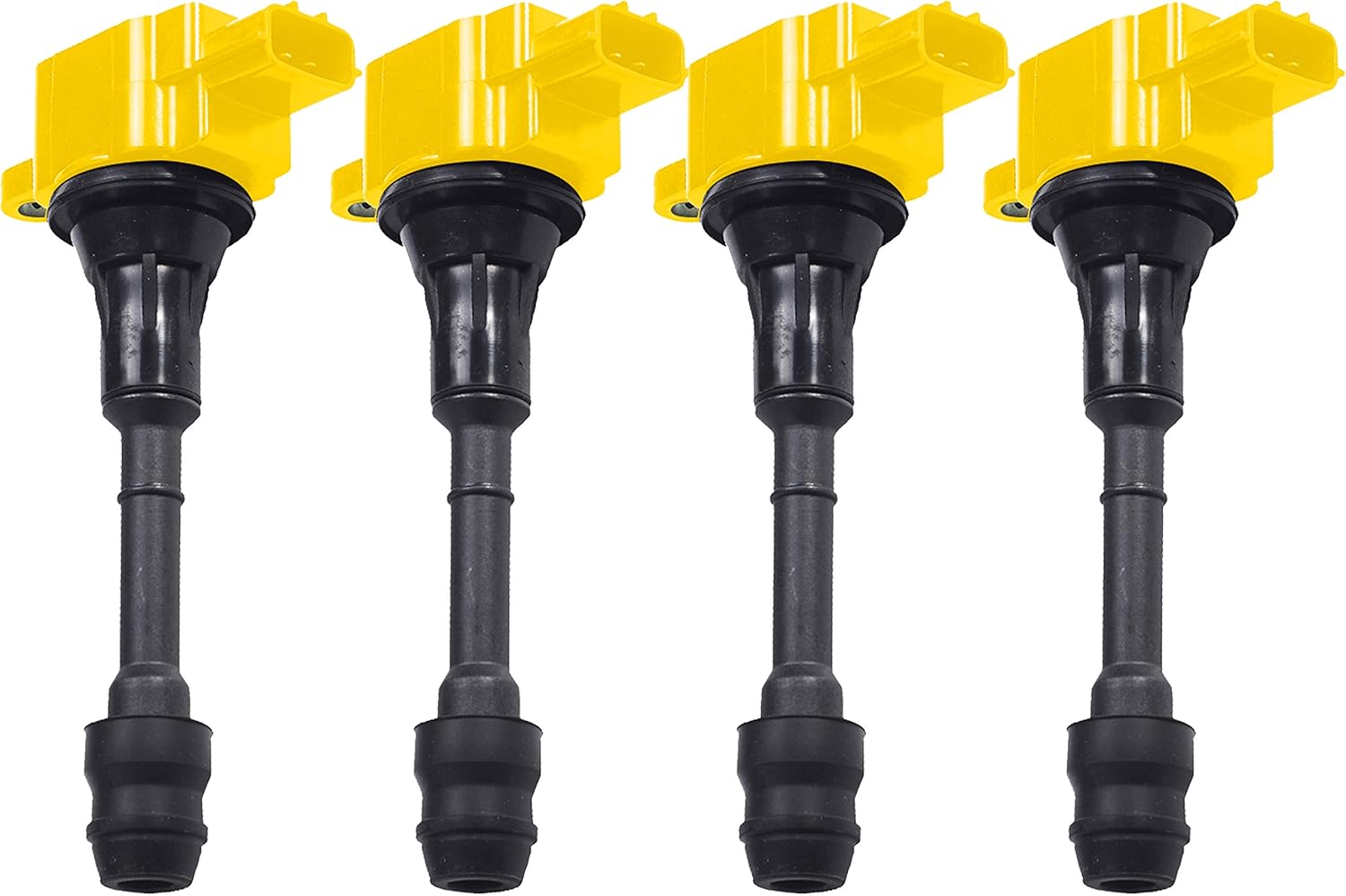 ENA Set of 4 Ignition Coil Pack 2.5 L4 Compatible with Nissan 2002 2003 2004 2005 2006 Altima, 02-2008 Sentra X-Trail, 2010 2011 2012 2013 XTrail Coils for UF350 C1398 1788319 224488H300, Yellow