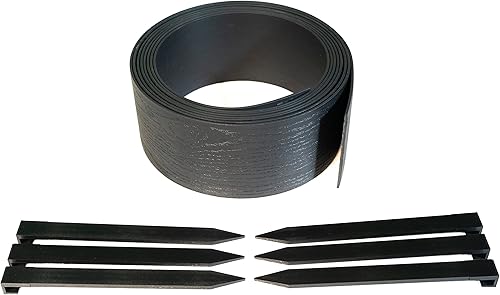 Miniatura 1 de EasyFlex Borde de paisaje compuesto con estacas de anclaje, borde superior recto de 4.5 pulgadas con indicador de profundidad, borde de borde de