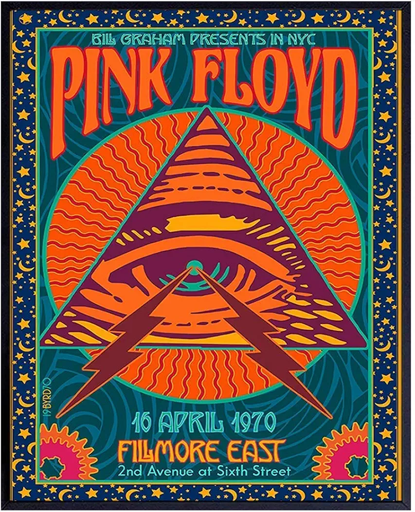 Concert Posters - 8x10 Retro Vintage Music Poster - Pshycadellic Room - Wall Art for Teen Room Decor, Bedroom, Dorm - Music Gifts - Comfortably Numb, Dark Side of the Moon - Trippy Wall Decor