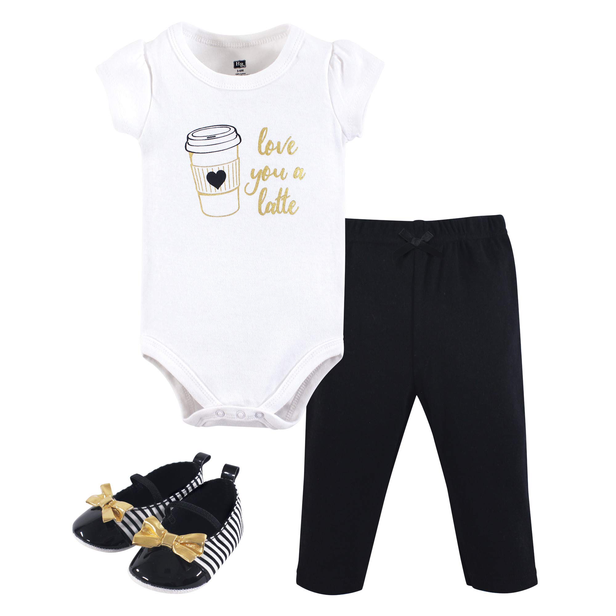 Hudson Baby Unisex Baby Cotton Bodysuit, Pant and Shoe Set