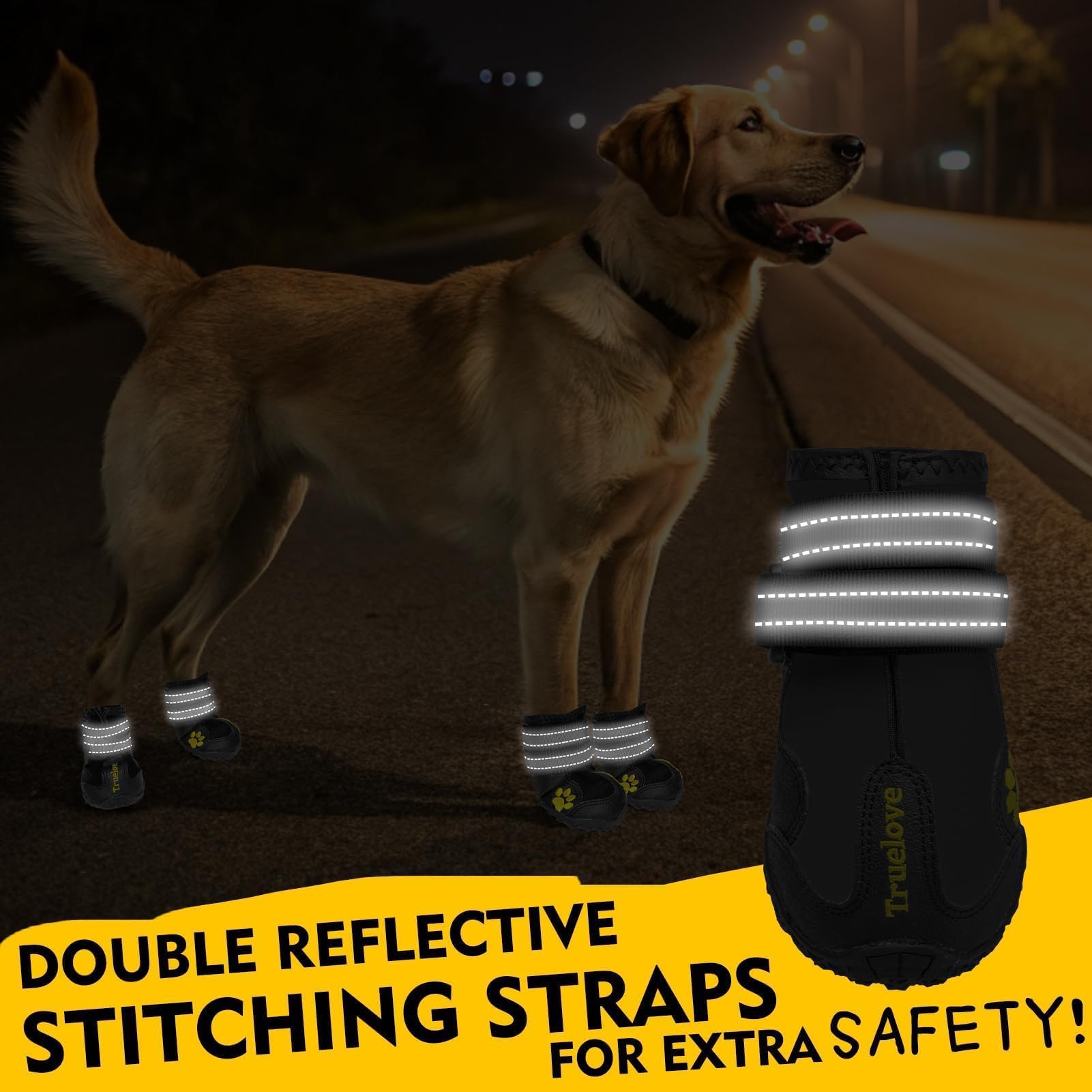 EXPAWLORER Chaussures antidérapantes pour chien – Bottes imperméables et résistantes aux taches avec sangles réfléchissantes pour activités de plein air, protections de pattes pour les pattes blessées