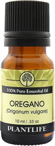 Plantlife Aceite esencial de aromaterapia de orégano, directamente de la planta, grado terapéutico 100% puro, sin aditivos ni rellenos, 0.3 onzas