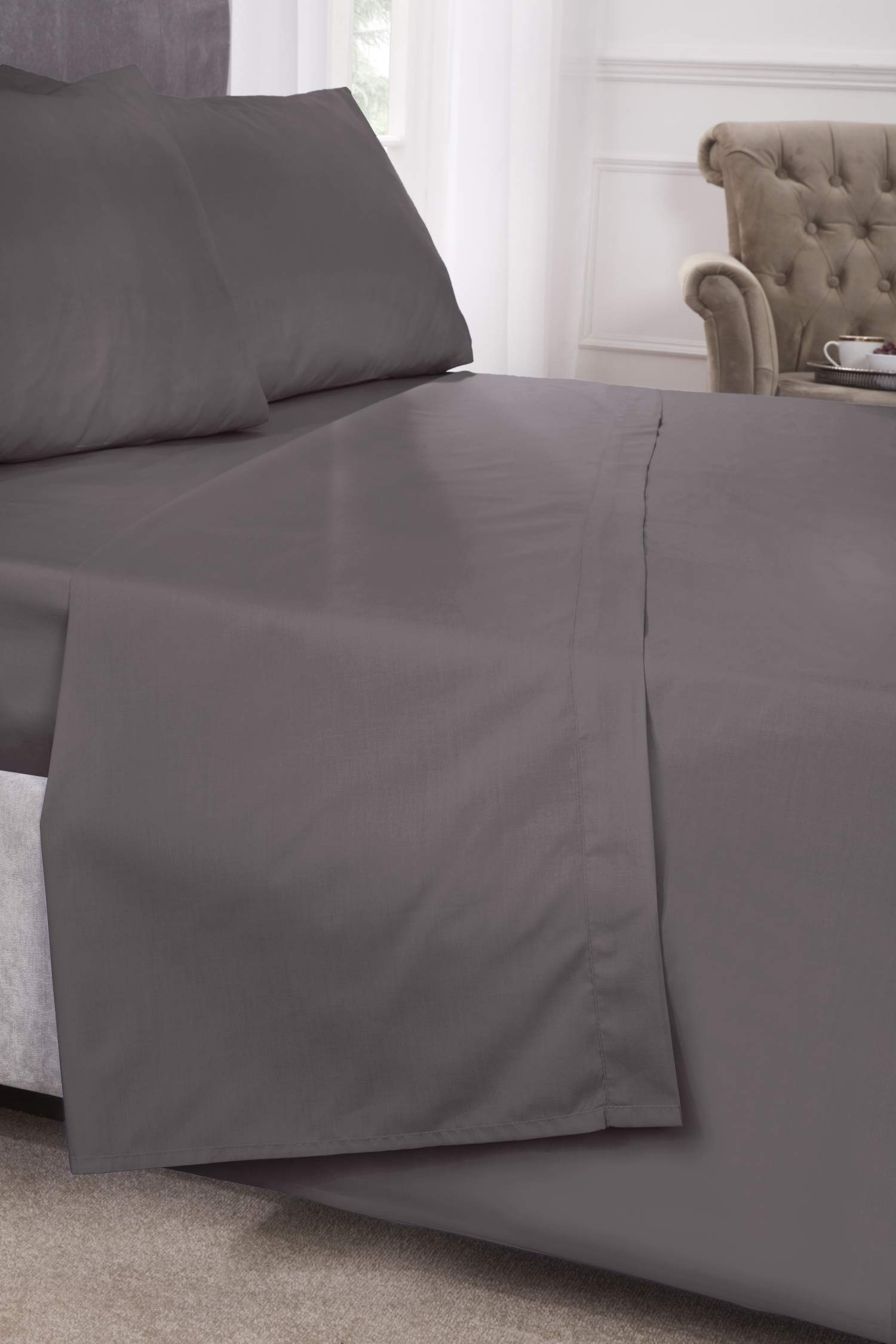 Emma Barclay Grey 180 Thread Count Percale Pillowcase (Pair) In - Pillowcase Pair